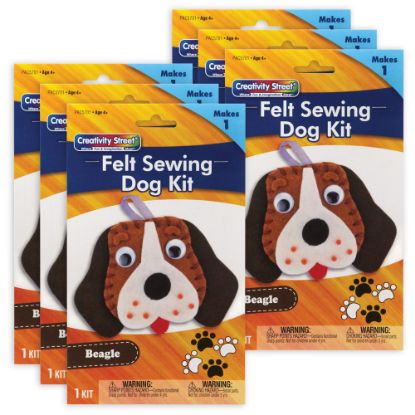 Picture of Creativity Street Felt Sewing Animal Kits, 5in x 5-1/2in x 1in, Beagle, Set Of 6 Kits