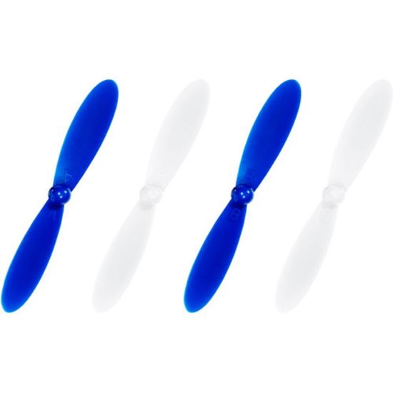 Picture of Hubsan X4 H107C Rotor Blades, 0.2inH x 0.5inW x 2inD, Blue/White, Pack Of 4, H107CA42