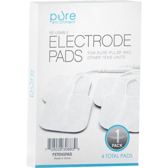 Picture of Pure Enrichment PurePulse Reusable TENS Electronic Pulse Massager Pads, White, 4 Pads Per Pack, Set Of 5 Packs