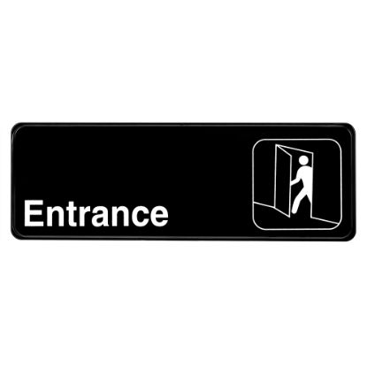 Picture of Alpine Entrance Signs, 3in x 9in, Black, Pack Of 15 Signs