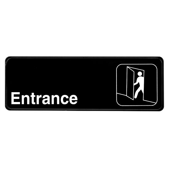 Picture of Alpine Entrance Signs, 3in x 9in, Black, Pack Of 15 Signs