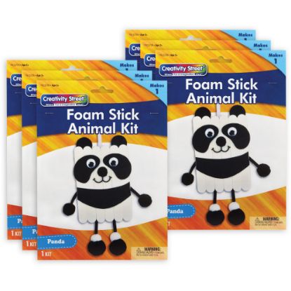 Picture of Creativity Street Foam Stick Animal Kits, 11-1/4in x 7in x 1in, Panda, Set Of 6 Kits