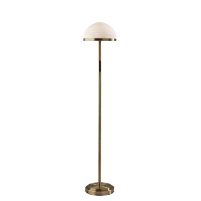 Picture of Adesso Juliana LED Floor Lamp With Smart Switch, 58inH, Frosted Glass/Antique Brass