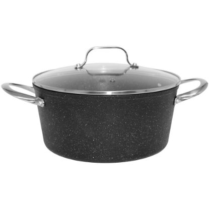 Picture of The Rock 6 Qt Stockpot w\Glass Lid - Cooking - Dishwasher Safe - Oven Safe - Sauce Pot1.50 gal - Stainless Steel Handle - Glass Lid - 2 Case