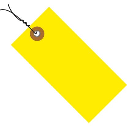 Picture of Tyvek Prewired Shipping Tags, #5, 4 3/4in x 2 3/8in, Yellow, Box Of 100