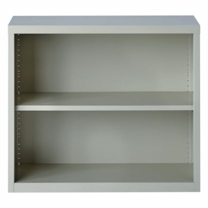 Picture of Lorell Fortress Series Steel Modular Shelving Bookcase, 2-Shelf, 30inH x 34-1/2inW x 13inD, Light Gray