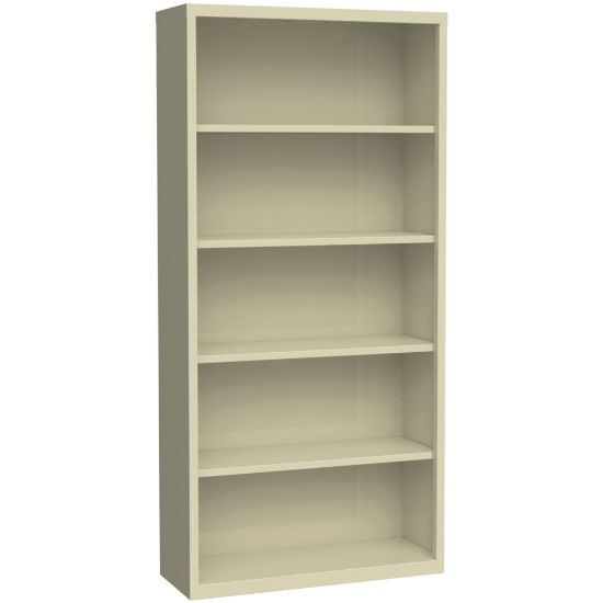 Picture of Lorell Fortress Series Steel Modular Shelving Bookcase, 5-Shelf, 72inH x 34-1/2inW x 13inD, Putty