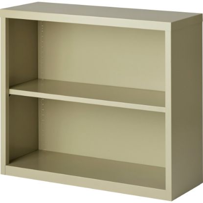 Picture of Lorell Fortress Series Steel Modular Shelving Bookcase, 2-Shelf, 30inH x 34-1/2inW x 13inD, Putty