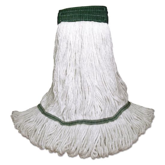 Picture of Boardwalk Saddleback Loop-End Wet Mop Heads, 14 Oz, White, Pack Of 12 Mops