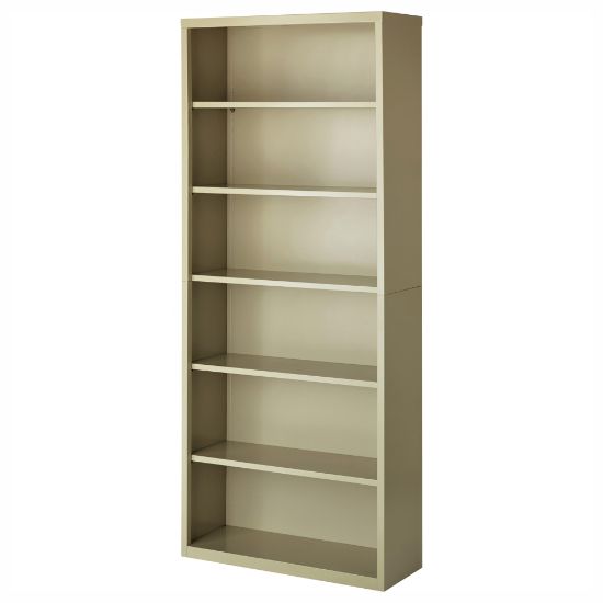 Picture of Lorell Fortress Series Steel Modular Shelving Bookcase, 6-Shelf, 82inH x 34-1/2inW x 13inD, Putty