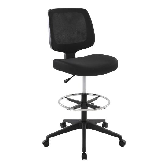 Picture of Realspace Laristo Mesh/Fabric Mid-Back Drafting Chair, Black, BIFMA Compliant