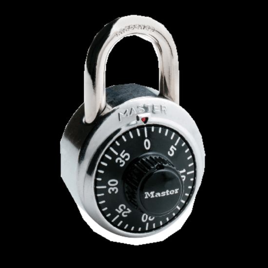 Picture of Master Lock Combination Padlock, Black/Chrome