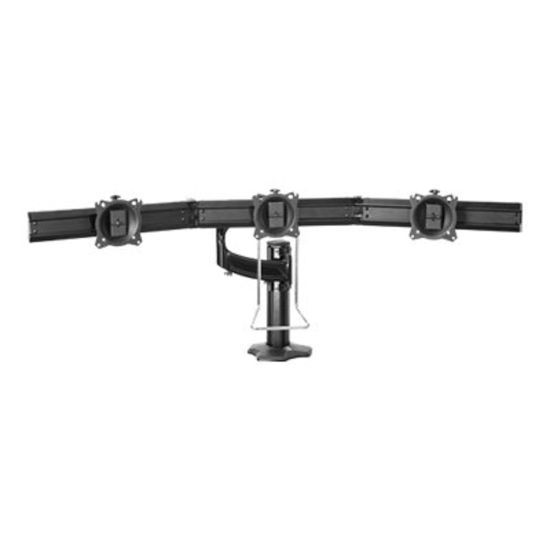 Picture of Chief Kontour 3x1 Triple Display Desk Mount - For Displays 10-24in - Black - Mounting kit (grommet mount) - for 3 LCD displays - black - screen size: up to 24in