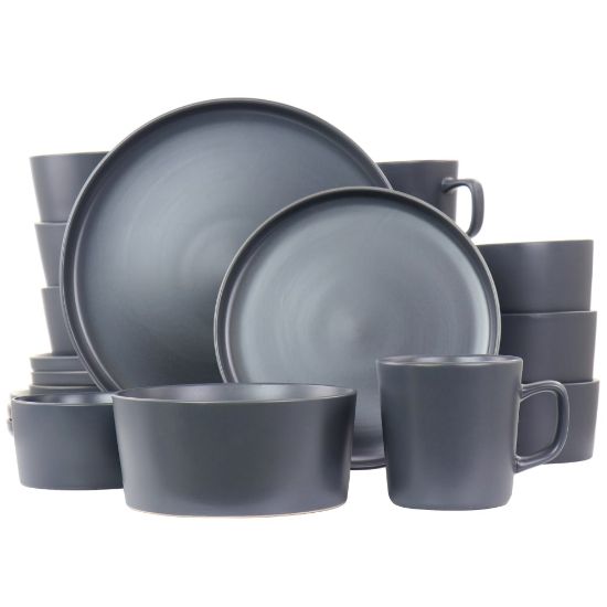 Picture of Elama Luxmatte 20-Piece Dinnerware Set, Dark Gray