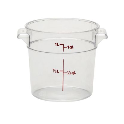 Picture of Cambro Camwear 1-Quart Round Storage Containers, Clear, Set Of 12 Containers