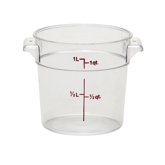 Picture of Cambro Camwear 1-Quart Round Storage Containers, Clear, Set Of 12 Containers