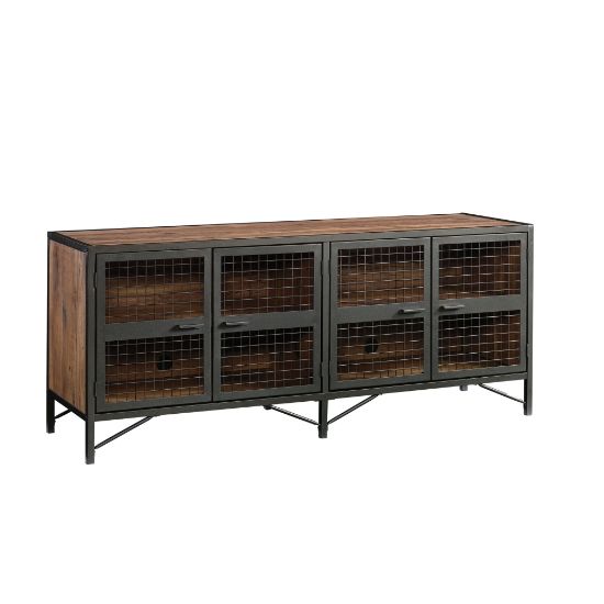 Picture of Sauder Boulevard Cafe Credenza For 70in TVs, Black/Vintage Oak