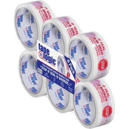 Picture of Tape Logic Stop If Seal Is Broken Preprinted Carton-Sealing Tape, 3in Core, 2in x 55 Yd., Red/White, Case Of 6