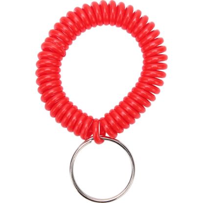 Picture of Sparco Split Ring Wrist Coil Key Holders - 2.1in x 2.1in x 2.4in - 6 / Pack - Red