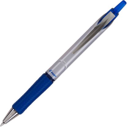 Picture of Pilot Acroball Pro Hybrid Ink Ballpoint Pen - Medium Pen Point - 1 mm Pen Point Size - Refillable - Retractable - Blue Advanced Ink Ink - Silver Barrel - Tungsten Carbide Tip - 1 Dozen