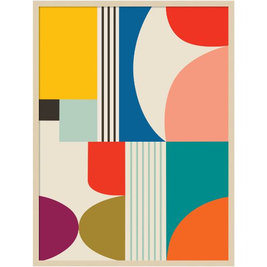 Picture of Amanti Art Mid Century Modern Pattern by Rachel Lee Wood Framed Wall Art Print, 31inW x 41inH, Natural