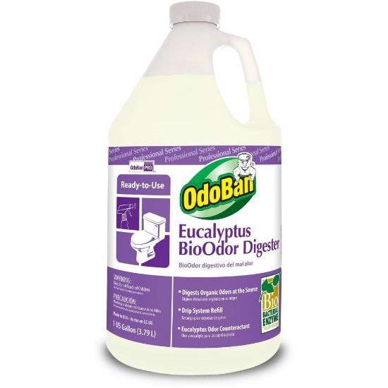 Picture of OdoBan Professional BioOdor Digester Refill - 128 fl oz (4 quart) - Eucalyptus Scent - 4 / Carton - Purple