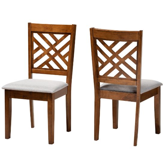 Picture of Baxton Studio Caron Dining Chairs, Gray/Walnut Brown, Set Of 2 Chairs