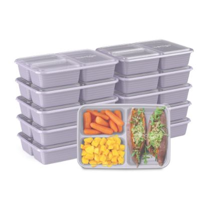 Picture of Bentgo Prep 3-Compartment Containers, 6-1/2inH x 6-3/4inW x 9-1/2inD, Lilac, Pack Of 10 Containers