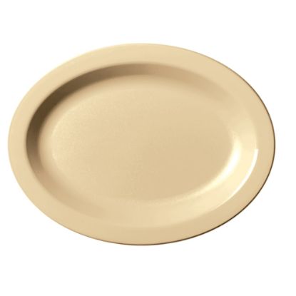 Picture of Cambro Camwear Plastic Oval Dinnerware Plates, 12in, Beige, Pack Of 24 Plates