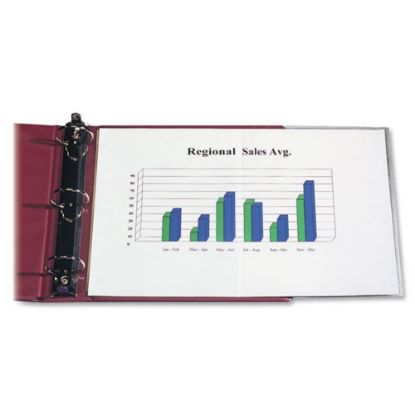 Picture of C-Line Panoramic Fold-Out Heavyweight Poly Sheet Protectors - Clear, Center Loading, 11 x 8-1/2, 25/BX, 62237