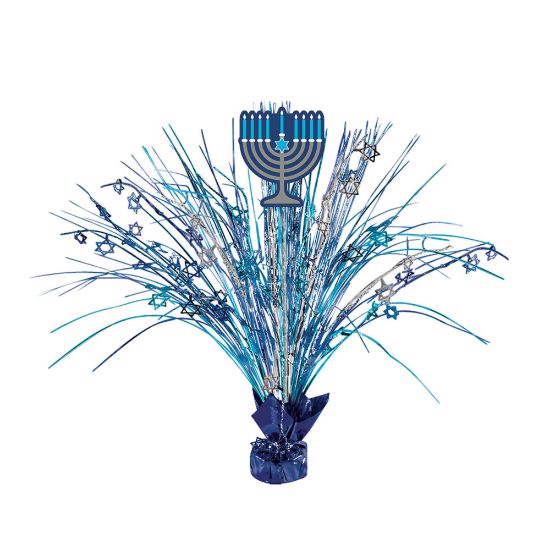 Picture of Amscan Hanukkah Large Spray Centerpieces, 18in x 9in, Blue, Pack Of 3 Centerpieces