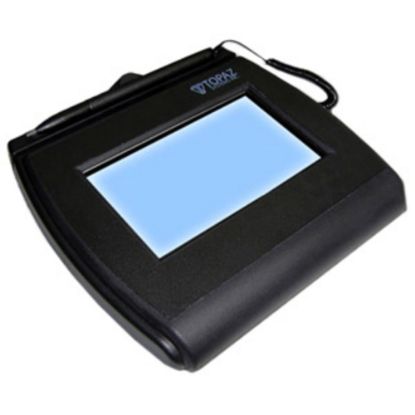 Picture of Topaz SignatureGem T-L755 Signature Capture Pad with MSR - Backlit LCD - Active PenUSB, Serial - 4.40in x 2.50in Active Area LCD - Backlight - 410 PPI