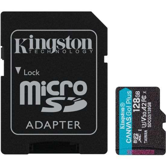 Picture of Kingston Canvas Go! Plus SDCG3 128 GB Class 10/UHS-I (U3) microSDXC - 170 MB/s Read - 90 MB/s Write - Lifetime Warranty