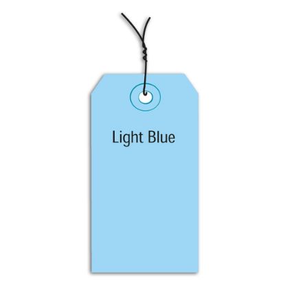 Picture of Partners Brand Prewired Color Shipping Tags, #2, 3 1/4in x 1 5/8in, Light Blue, Box Of 1,000