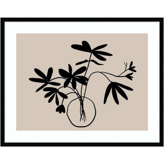 Picture of Amanti Art Beige Etchings III Poster by Urban Road Wood Framed Wall Art Print, 26inH x 33inW, Black