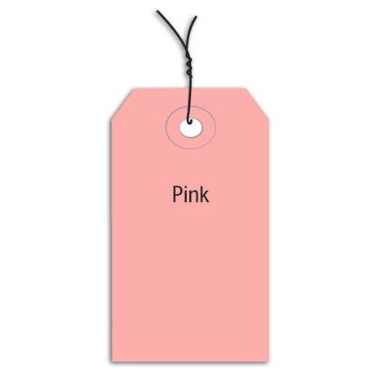 Picture of Partners Brand Prewired Color Shipping Tags, #1, 2 3/4in x 1 3/8in, Pink, Box Of 1,000