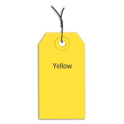 Picture of Partners Brand Prewired Color Shipping Tags, #2, 3 1/4in x 1 5/8in, Yellow, Box Of 1,000