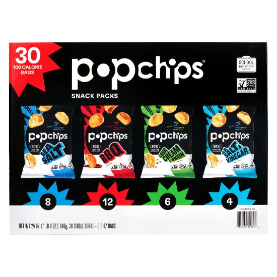 Picture of Popchips Variety Pack, 8 Oz, Pack Of 30 Bags