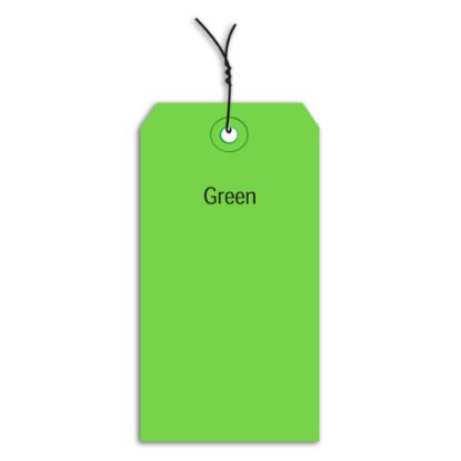 Picture of Partners Brand Prewired Color Shipping Tags, #3, 3 3/4in x 1 7/8in, Green, Box Of 1,000