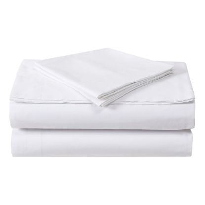 Picture of 1888 Mills Lotus Extra-Wide Full Flat Sheets, 87in x 120in, White, Pack Of 24 Sheets