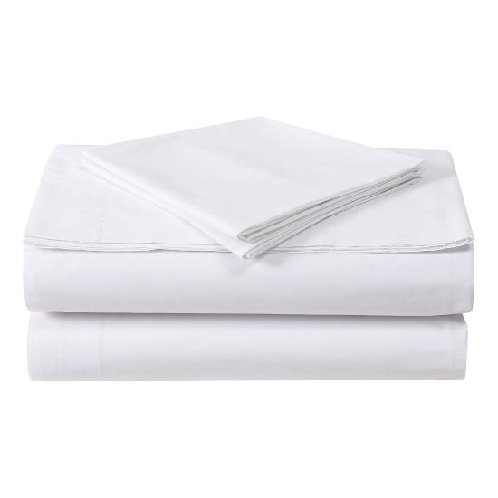 Picture of 1888 Mills Lotus Extra-Wide Full Flat Sheets, 87in x 120in, White, Pack Of 24 Sheets