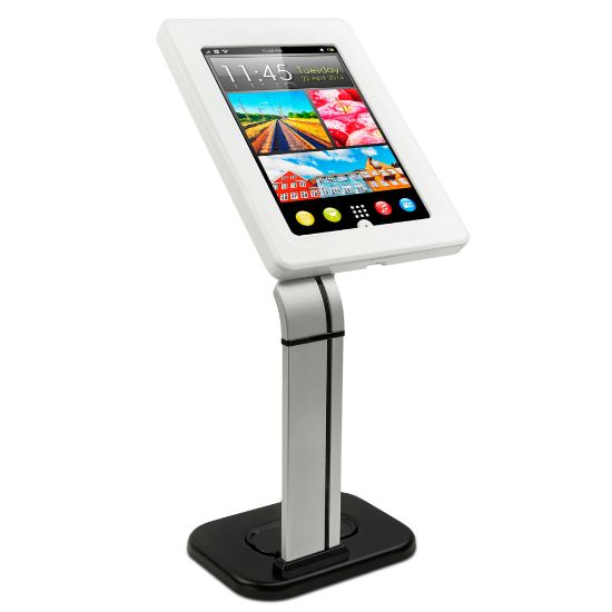 Picture of Mount-It! MI-3781 Secure iPad Enclosure Countertop Kiosk, 11-5/16inH x 11-1/4inW x 8-3/4, White