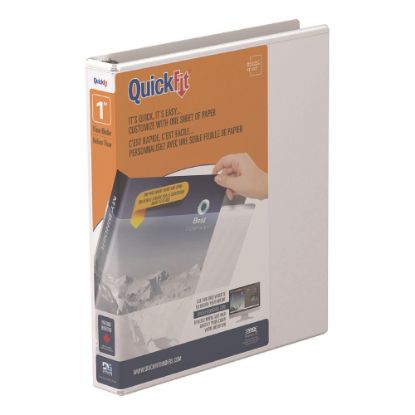 Picture of QuickFit View 3-Ring Binder, 1in Angle D-Rings, 50% Recycled, White