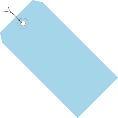 Picture of Partners Brand Prewired Color Shipping Tags, #5, 4 3/4in x 2 3/8in, Light Blue, Box Of 1,000