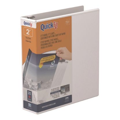 Picture of QuickFit View 3-Ring Binder, 2in Angle D-Rings, White