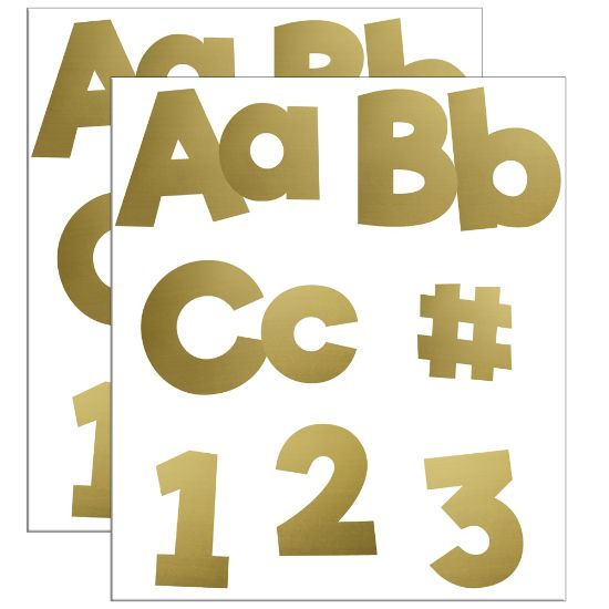 Picture of Carson Dellosa Education EZ Letters, Sparkle + Shine Gold Foil, 219 Pieces Per Pack, Set Of 2 Packs