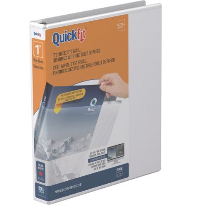 Picture of QuickFit View 3-Ring Binder, 1in Round Rings, 50% Recycled, White