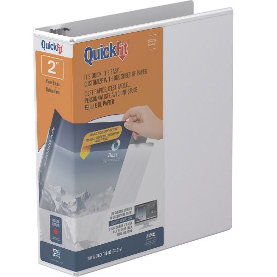 Picture of QuickFit View 3-Ring Binder, 2in Round Rings, White