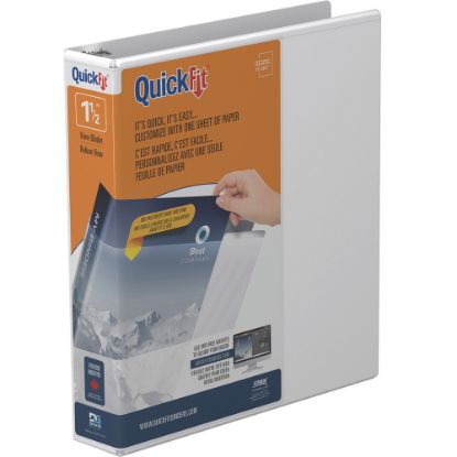 Picture of QuickFit View 3-Ring Binder, 1 1/2in Round Rings, White