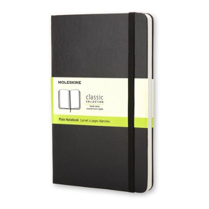 Picture of Moleskine Classic Hard Cover Notebook, 3-1/2in x 5-1/2in, Unruled, 192 Pages, Black